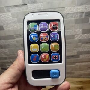 Fisher-Price Laugh & Learn Smart Phone White Toy Puppy Lights Sounds Blue Slider